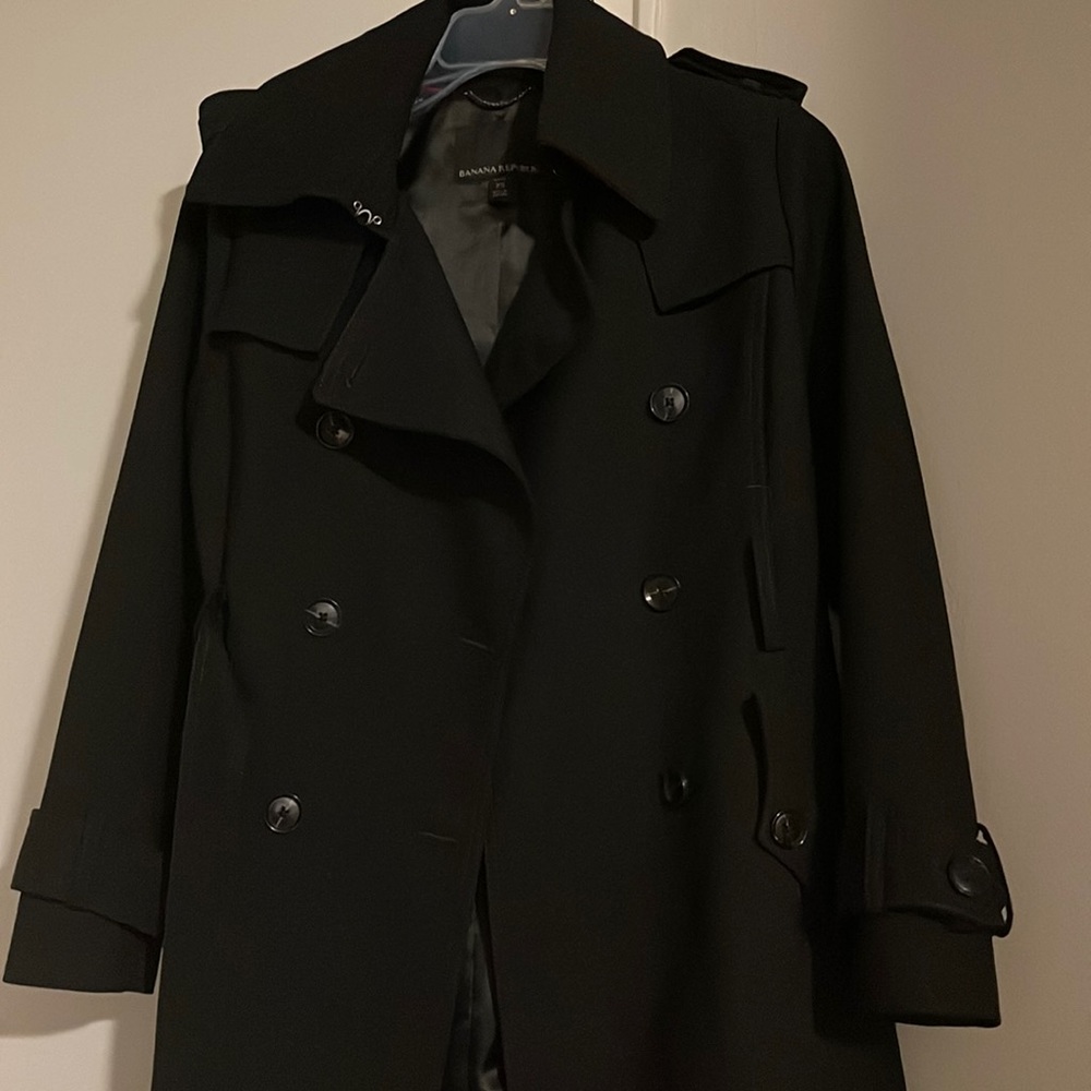 Black trench coat jacket Banana Republic brand new